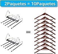 Vista 7 de Perchas mágicas para pantalones que ahorran espacio, paquete de 2 para armario, múltiples capas, multifuncional, organizador para pantalones
