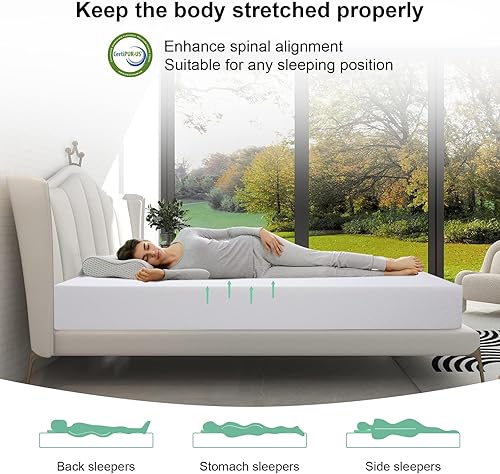 Miniatura 2 de Opoiar Colchón matrimonial de espuma viscoelástica de 10 pulgadas, colchón tamaño matrimonial para litera, colchón de firmeza media en una caja,