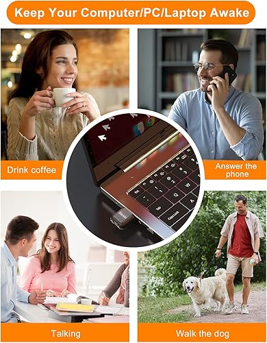 Miniatura 7 de 2 botones mejorados de ratón pequeño Jiggler indetectable, 2 botones de interruptor de encendidoapagado y movimiento de 3 cursores, adaptador USB-C,