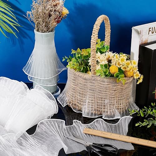 Miniatura 4 de PH PandaHall 7 yardas de tela de tul de organza retro para árbol de Navidad, vestido de boda, maquillaje, espectáculo, disfraz, cortina, mantel para