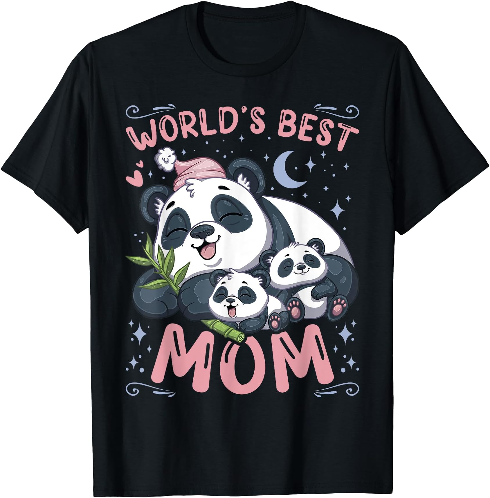 Mother Panda Bear & 2 Cubs, Mother's Day, World's Best Mom T-Shirt