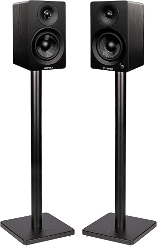 Fluance Ai41 - Altavoces estéreo de 2 vías 2.0 con soportes para altavoces, controladores de 5 pulgadas, amplificador de 90 W para tocadiscos,
