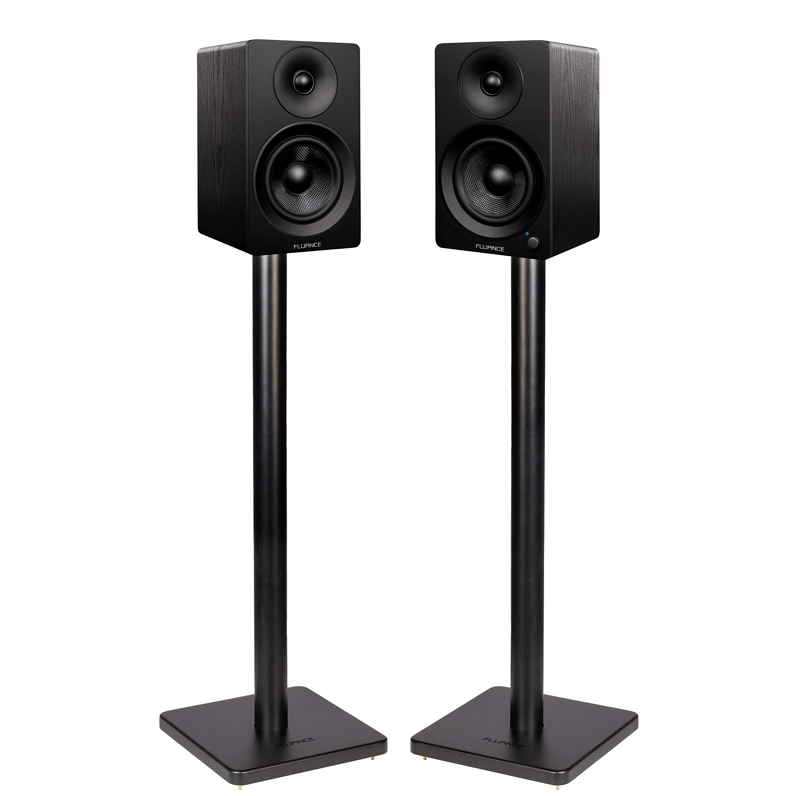 Fluance Ai41 Powered 2-Way 2.0 Stereo Bookshelf Speakers with Speaker Stands 5" Drivers 90W Amplifier for Turntable Bluetooth 5 Wireless Music