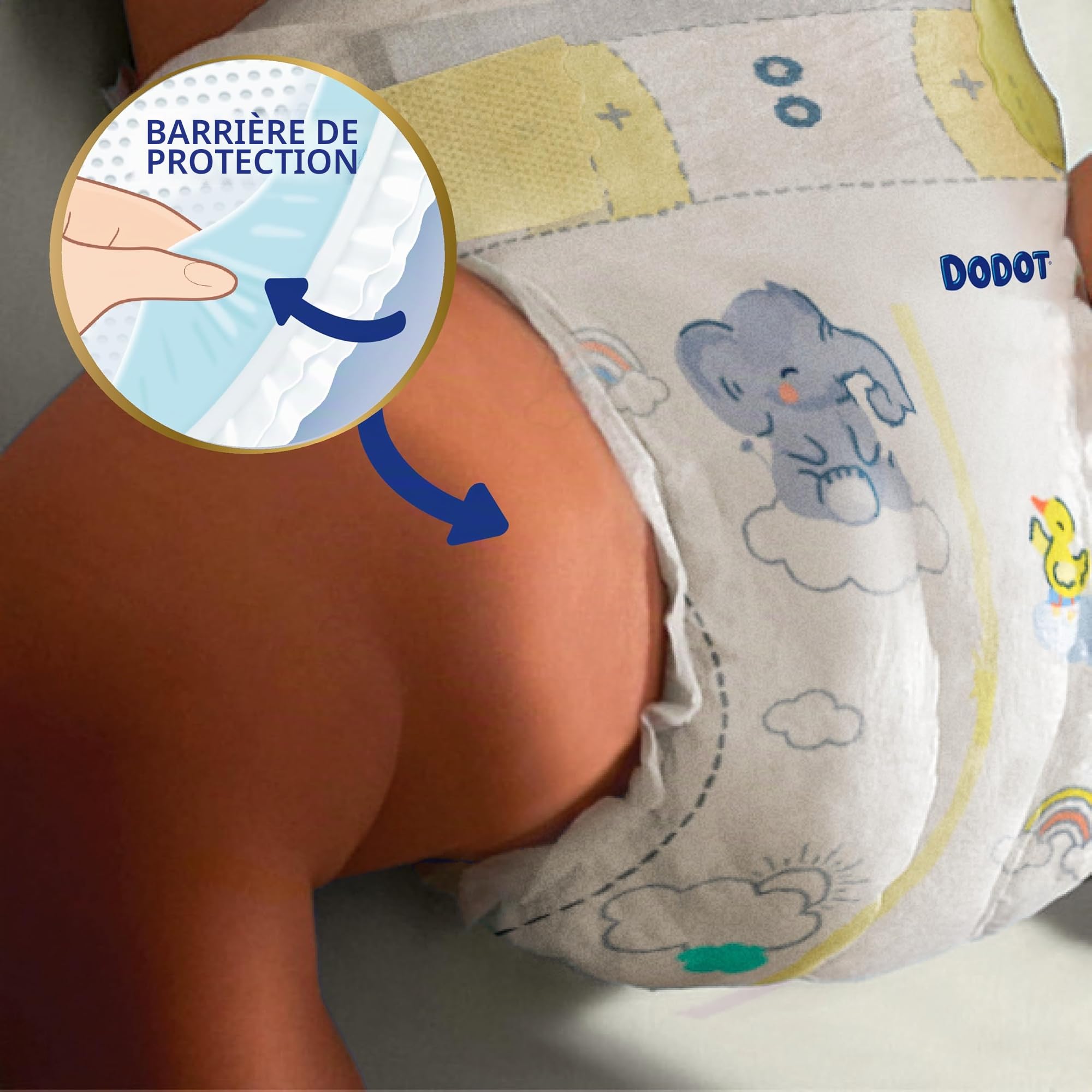 Dodot diapers sensitive baby, size 5 (11-16 kg), 168 diapers + 4 gift pants, up to 12 h antifugal protection and skin care, monthly pack