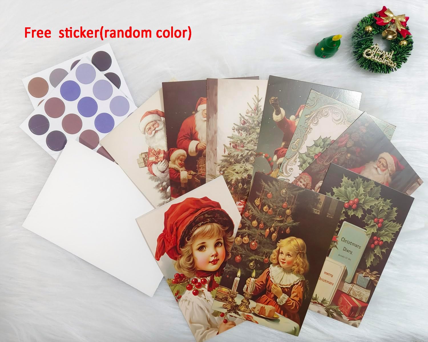 20 Pcs Vintage Christmas Greeting Cards Xmas Greetings Cards Santa Christmas Reprint Antique Postcard Set for Home Office - Image 7