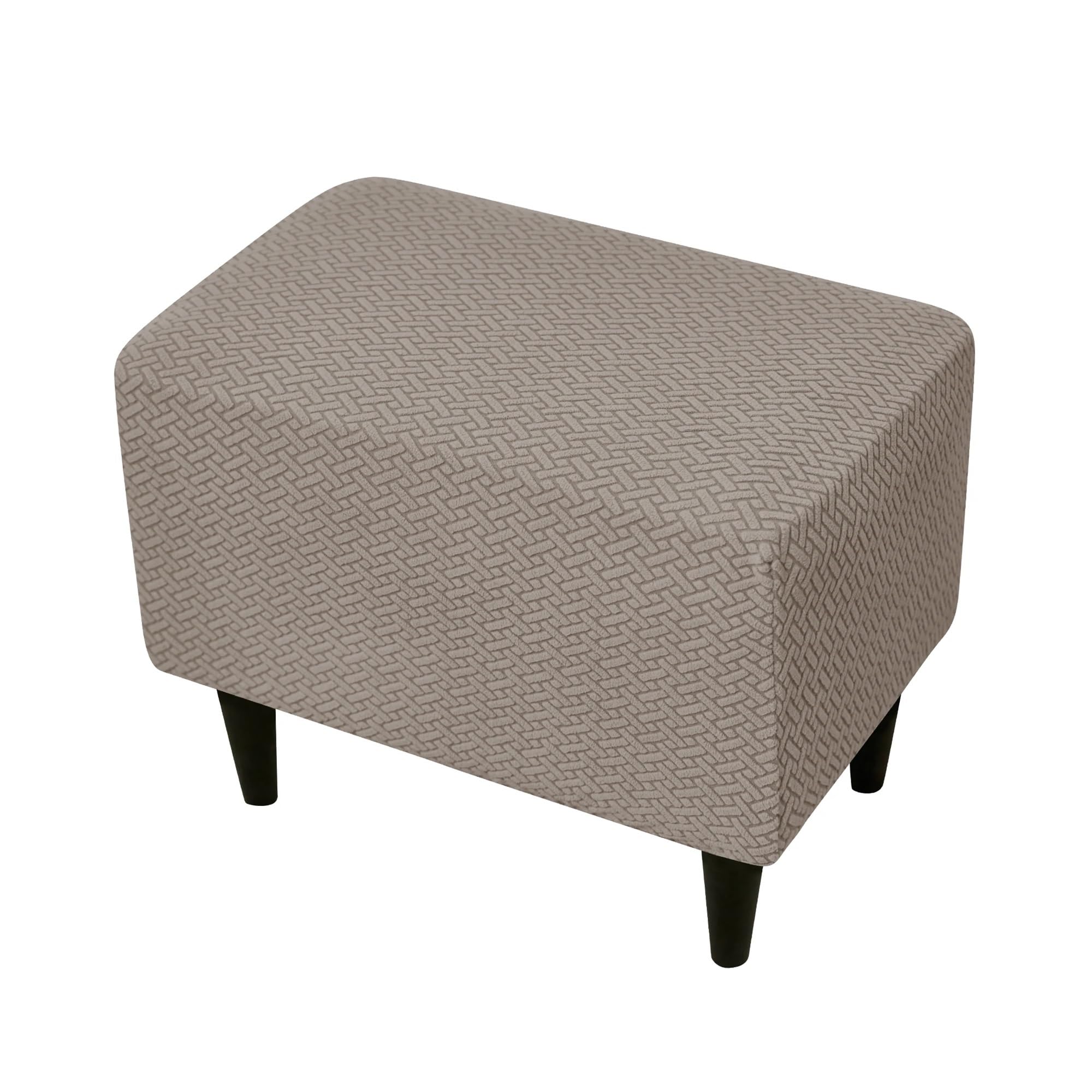 GCYEIDMA Wing Chair Slipcover Stretch Wingback Chair Covers Jacquard Armchair Slipcovers Wing Cover with Seat Cushion Case Sofa for Living Room(B2 Stool Cover)