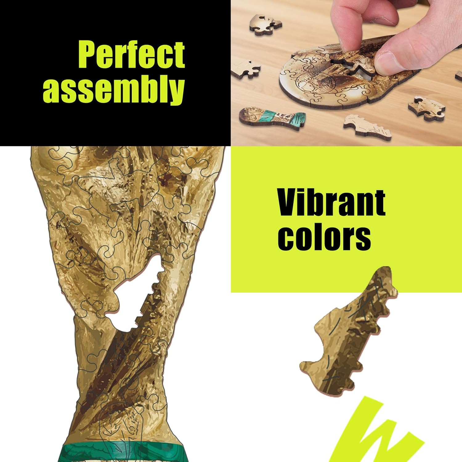 FIFA World Cup 2026 Wooden Pocket Puzzle 26Pcs Mini Trophy Decor 5.5x2.2in image 3