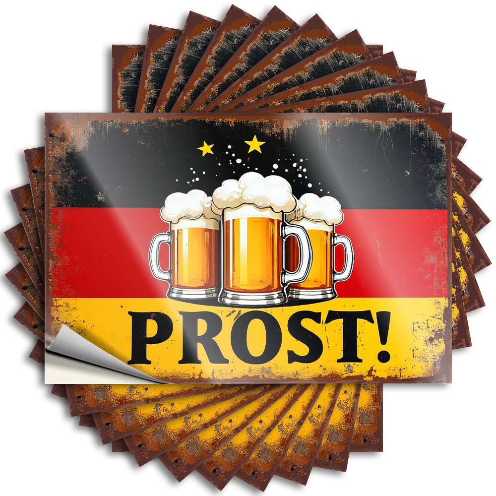 Stickers Holiday Thankful Bookish Bottle Cheers to German Beer! - Scratch Resistant Stickers(12X18CM)