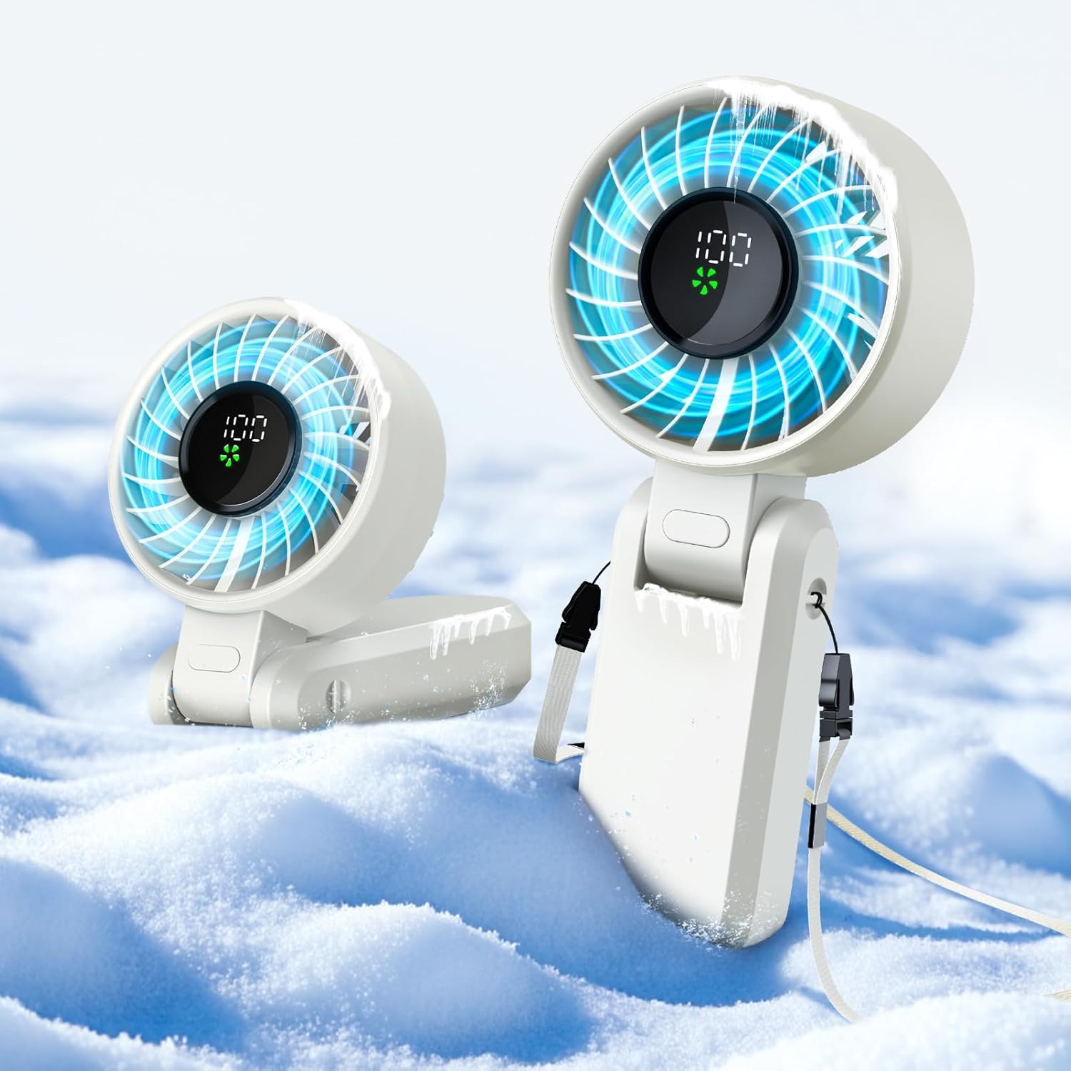 【5200mAh】Portable Handheld Turbo Fans for Travel, High-Speed Motor, Rechargeable Hand Held Fan, 5 Speed,180°Foldable, Small Personal Fan,4-IN-1 Hand/Desk/Waist/Neck Fans,Summer Beach Travel Essentials