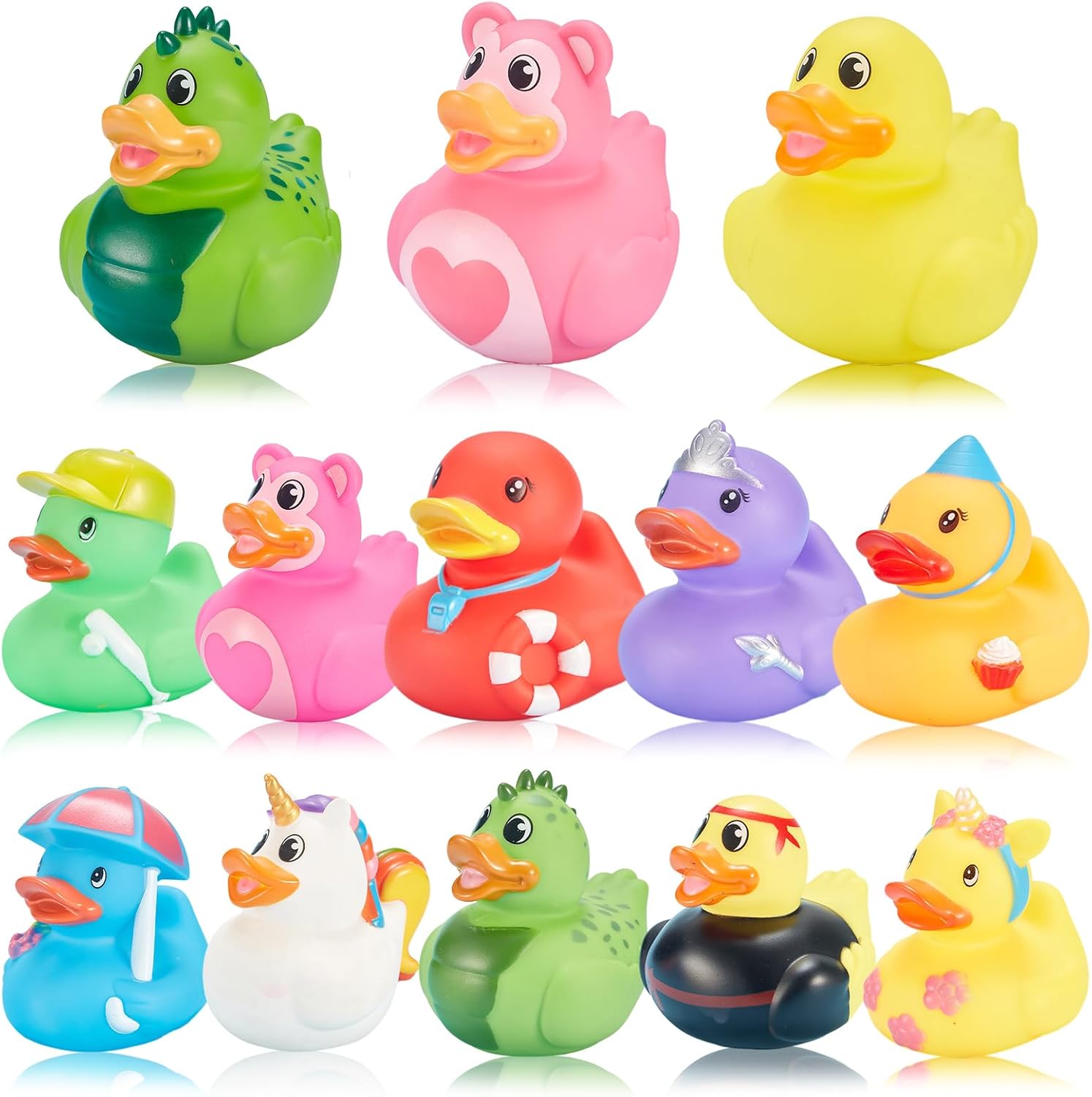 13 Pcs Rubber Ducks for Cruise Ships,Ducks for Jeeps,2 Giant Rubber Ducks and 11 Big