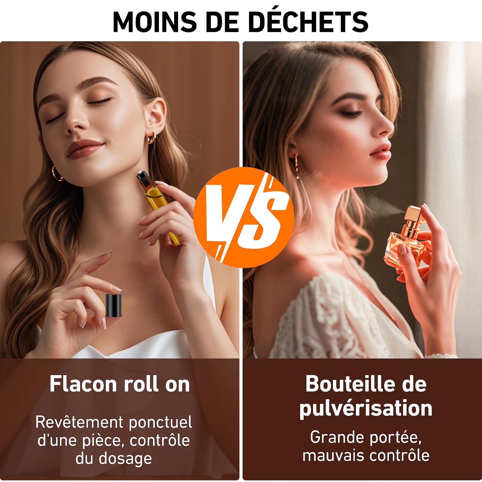 13 Pièces Flacon Roll On Vide, 10ml Roll On Huile Essentielle Vide Bouteil, Verre Couleur Thé Flacon Roll On avec Bille en Acier Inoxydable, Flacons à Bille Rechargeables pour Cosmétiques, Parfums