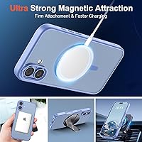 Vista 457 de SUPFINE Funda magnética para iPhone 11 con protector de pantalla (compatible con MagSafe) (protección contra caídas de grado militar), translúcida