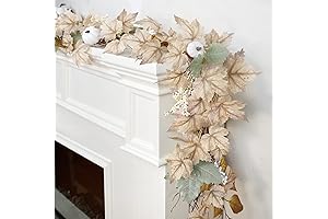 Fall Decor - Fall Leaves Garland - Autumn Maples Leaf Pumpkin Berry Garland
