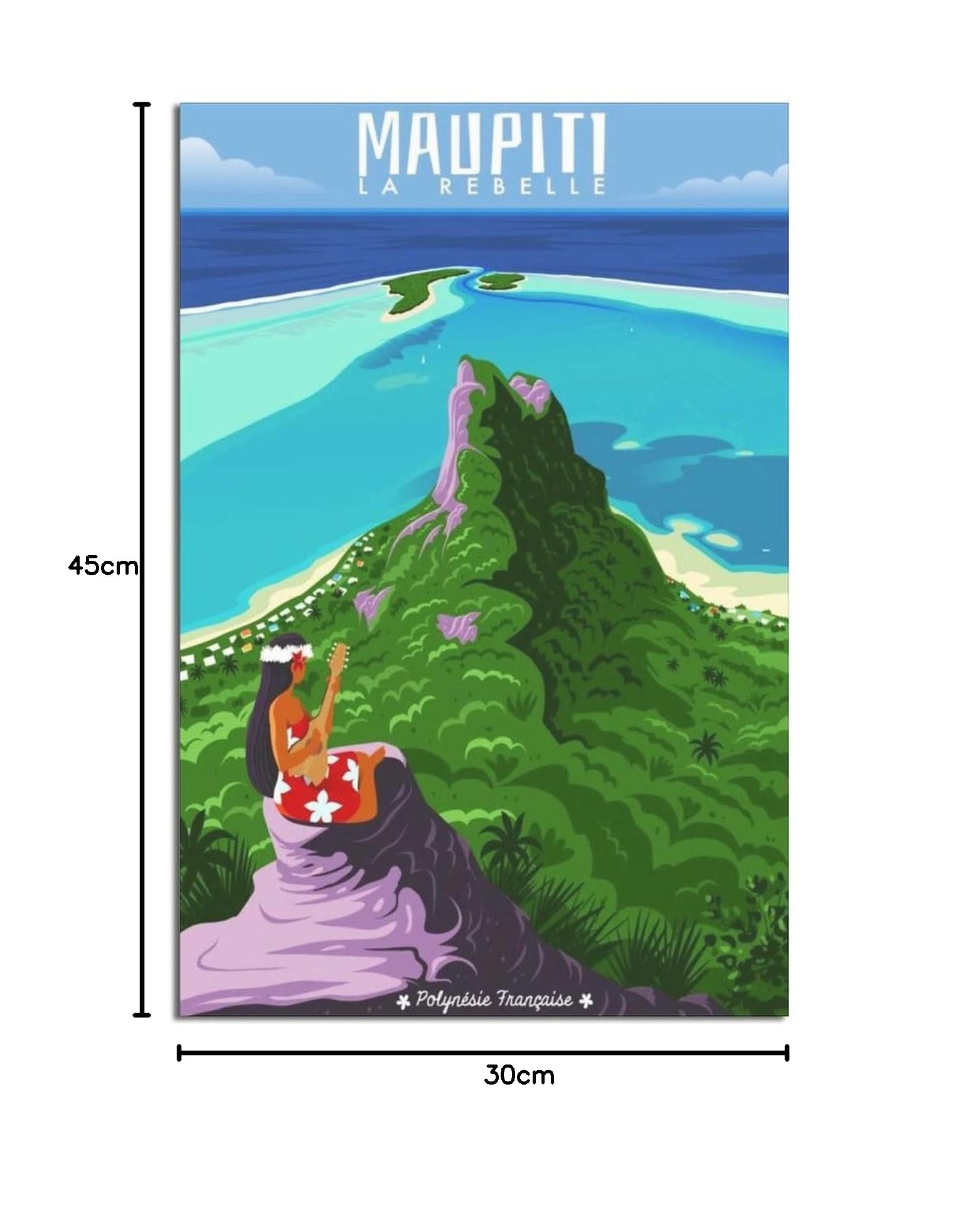 Poster Vintage Tahiti Sur Toile - Décoration Murale Moderne Chambre Salon Duojimi
