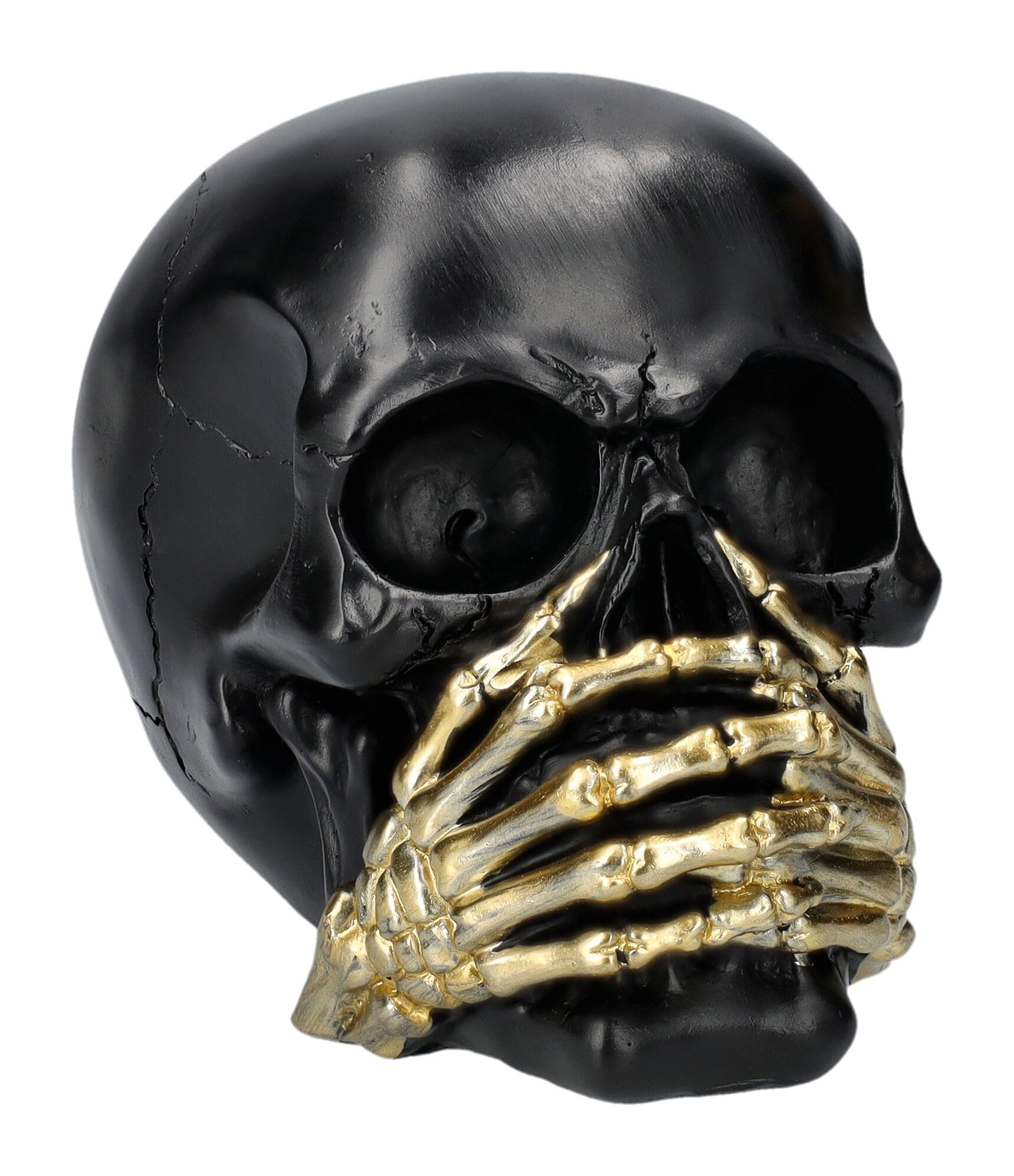 Figuren Shop GmbH Teschio non è un male 12 cm – nero oro decorazione teschio