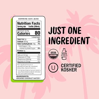 Harmless Harvest Organic Coconut Water 10 Fl Oz, 24 Pack Original Coconut Water No Sugar Added, No Added Flavor Only Natural Electrolyte Hydration Drink, Non-GMO & Fair for Life Certified