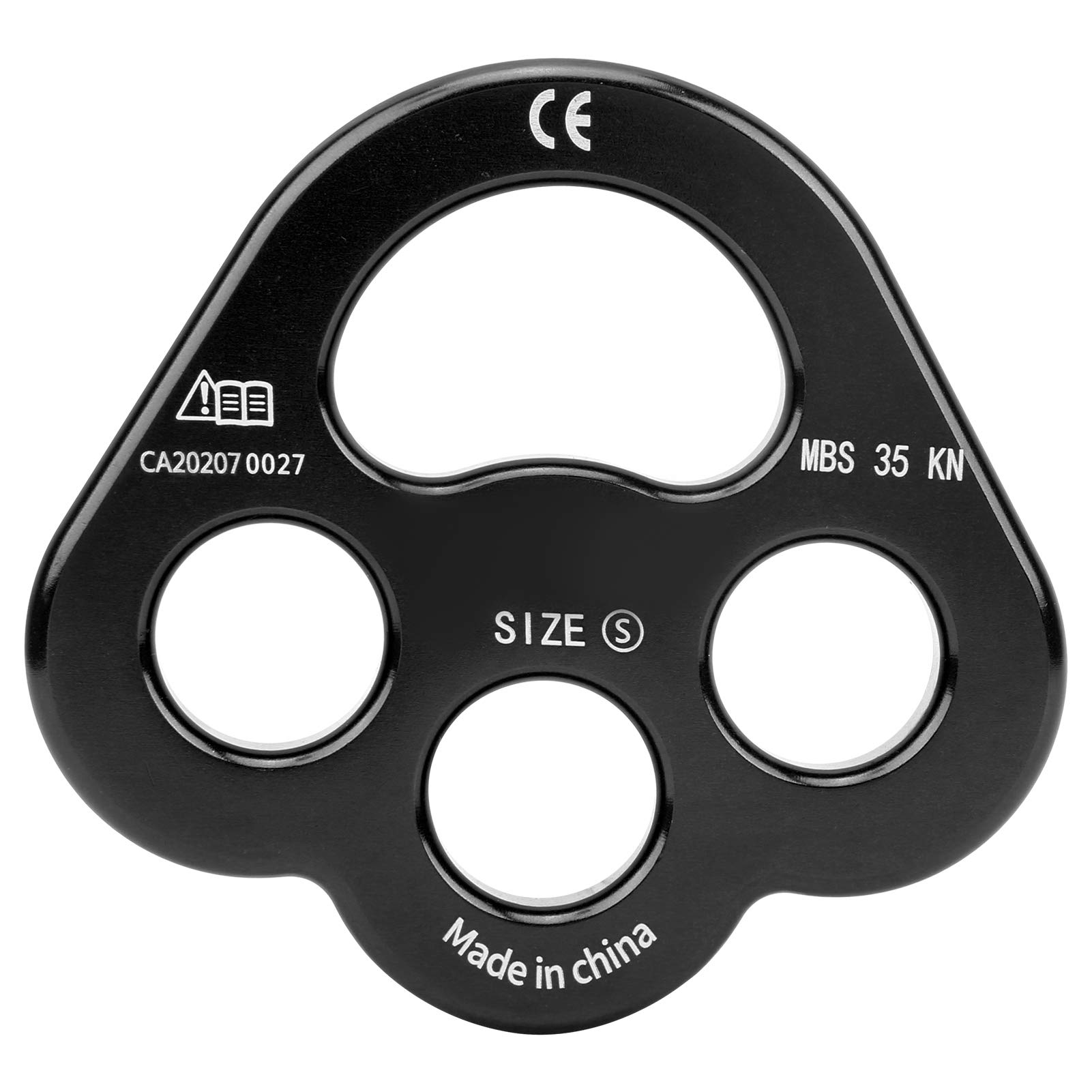 for claw Rigging Plate , 3 Hole Force Rigging Plate , Descender Plate , for claw Rigging Plate long-lasting Climbing Equipment for Outdoor Adventures (black)