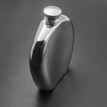 6oz Lightweight Hip Flask Mirror Finished, Silver