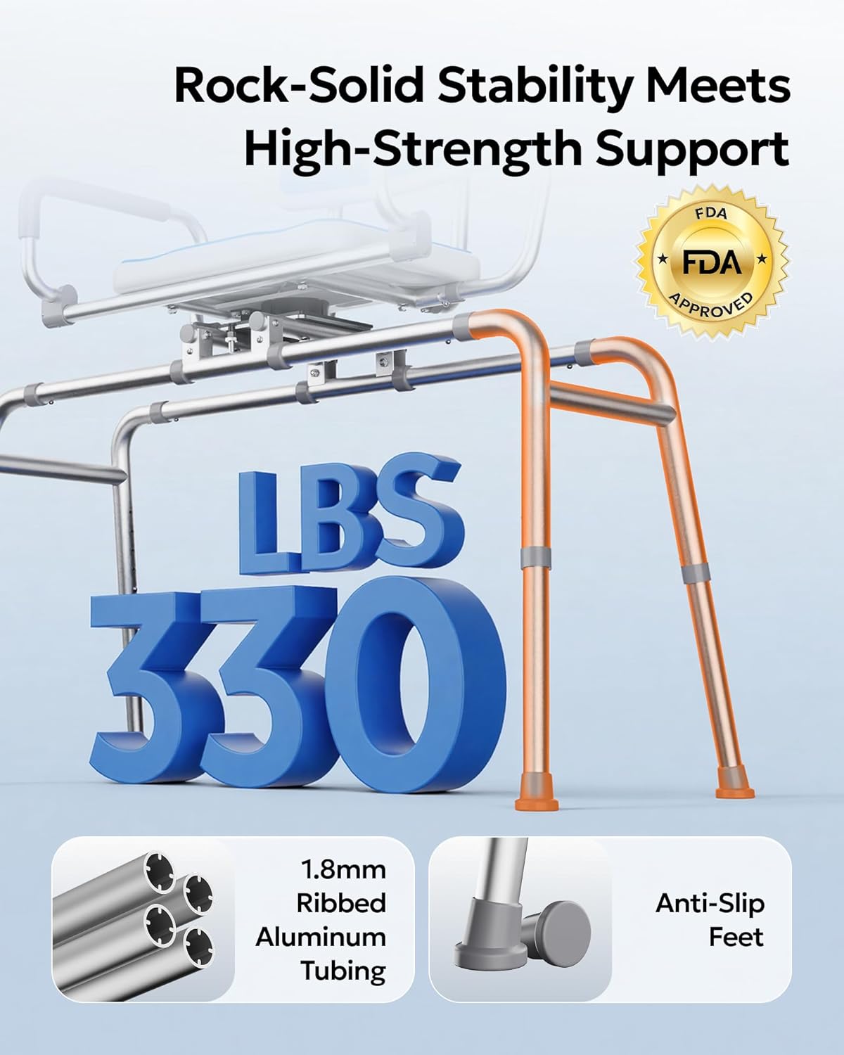 sliding shower chair with 360° swivel seat, adjustable height transfer bench for bathtub, shower chair for elderly and disabled with pivoting arms for safety bathing,330lbs