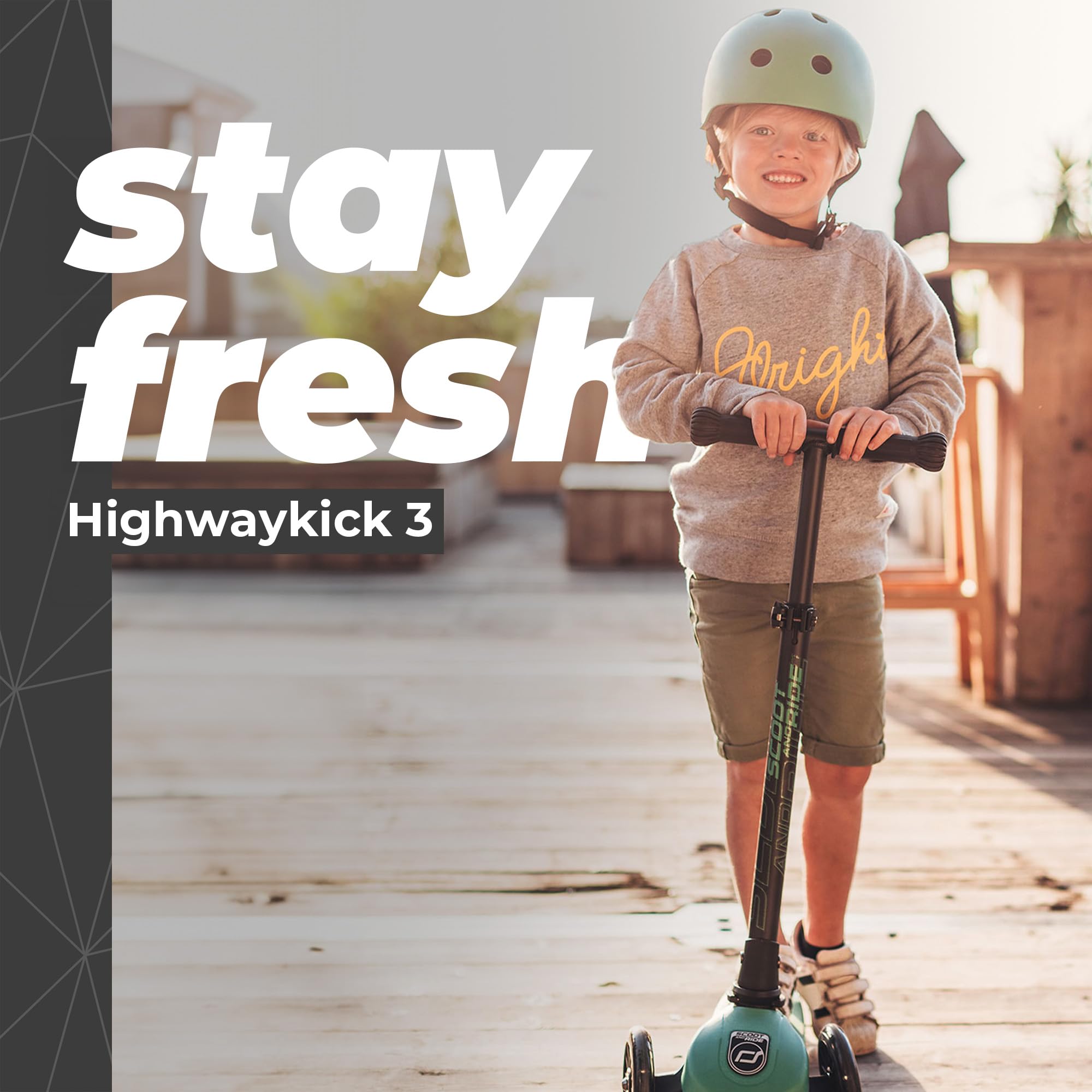 Scoot & Ride Stand-up Push Scooter for Children Ages 3-6, Highwaykick 3, Forest