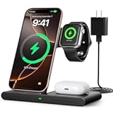 RYND 2025 Travel Portable Wireless Fast Charger for Apple & Android Charging Station&comma;3 in 1 Charging for iPhone17 16 15 14 13 12&comma;Apple Watch Series & Air pods 4 3 2 Pro&comma;Samsung Galaxy