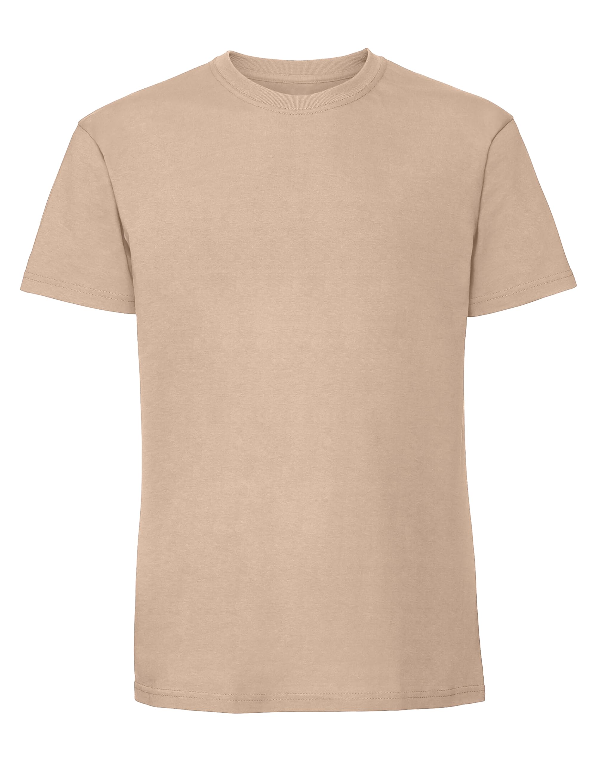 COOZO Men's Classic Blank Ringspun Premium Crew Neck Short Sleeve T-Shirt - Desert Sand - L