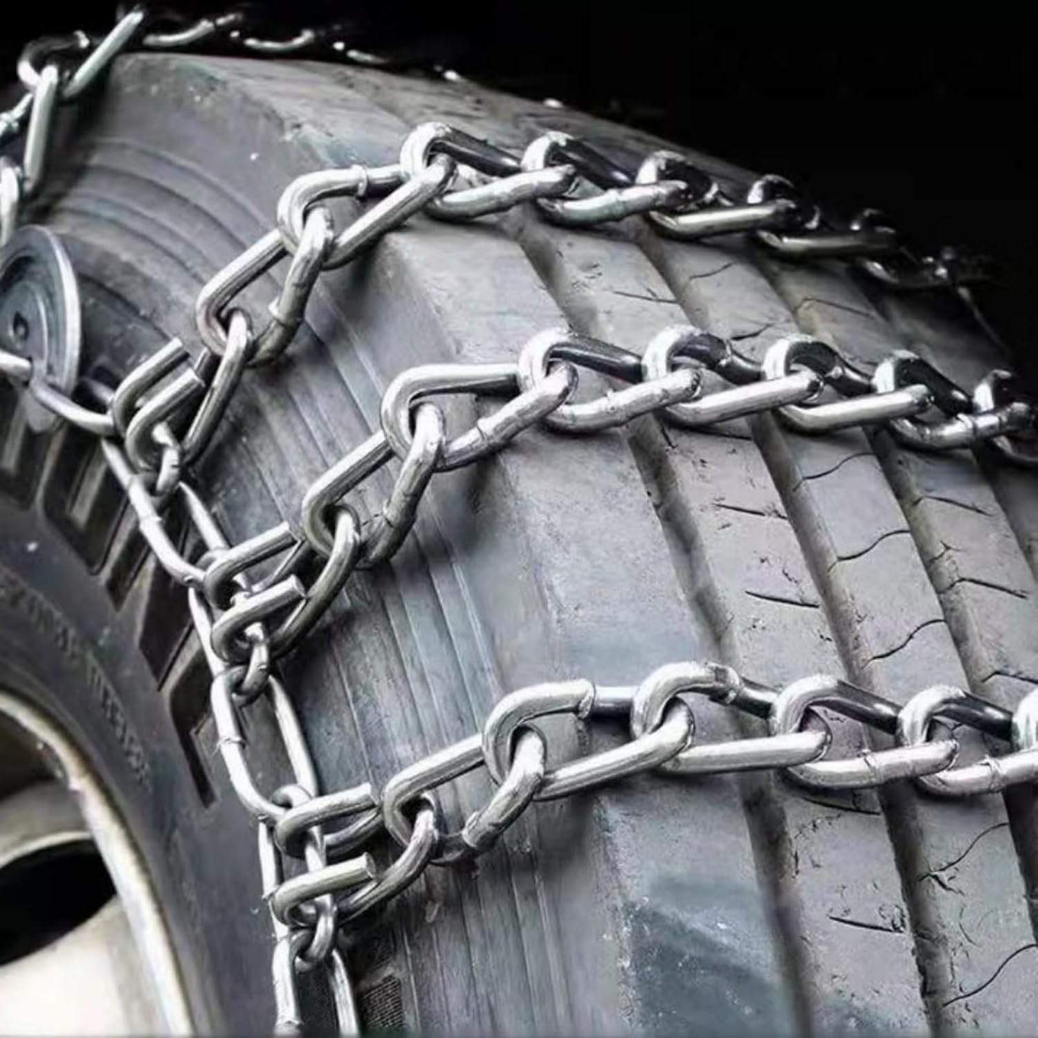 Tire Traction-2pcs Snow Chains for Semi Trucks Snow Chains for Tires Universal Metal Tire Chains for SUV Trucks Pickup Trucks Semi Trucks Van Trucks ATV Light Truck 7.00-16 9mm 7.50-16