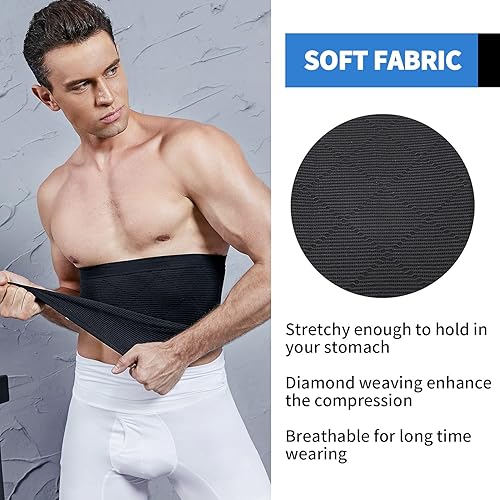 Miniatura 4 de MISS MOLY Faja moldeadora de cuerpo para hombre, faja moldeadora de cintura para abdominoplastia