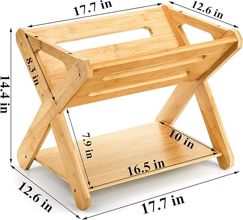 Miniatura 3 de Okllen Organizador de libros para niños con estante, organizador de almacenamiento de libros de bambú, estante organizador de libros para niños