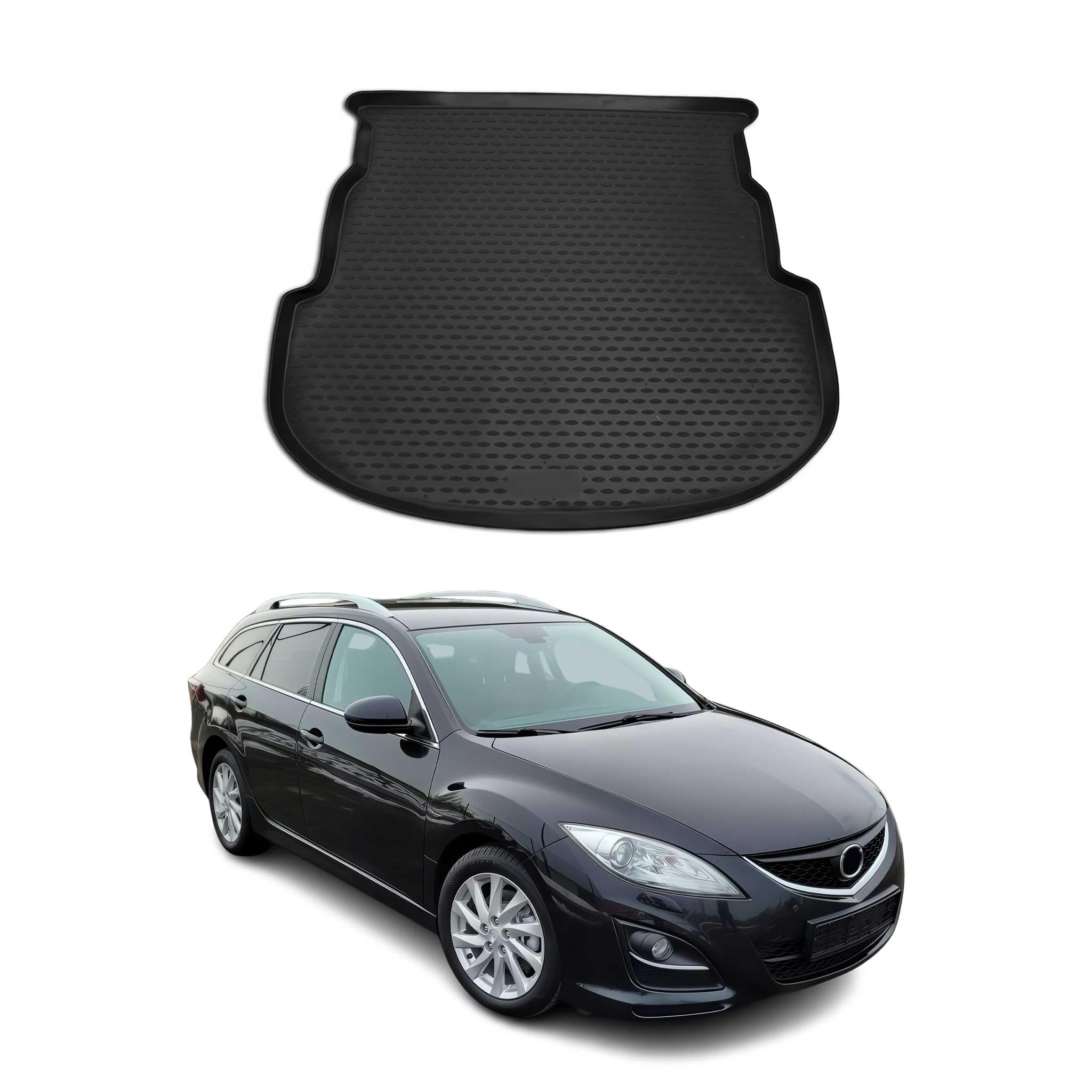 OMAC Dywanik Bagażnika Mata Bagażnika Pasująca do Mazda 6 Kombi 2007-2012 Guma TPE Czarny