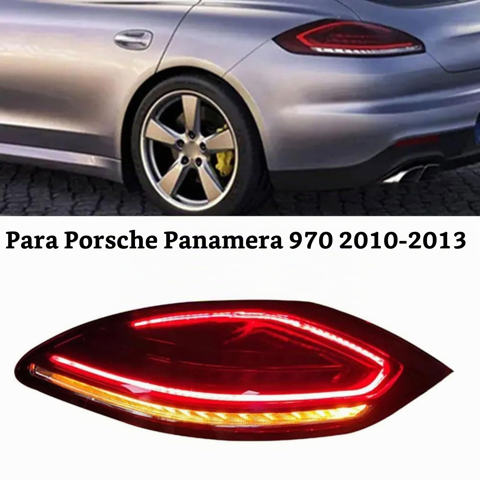 Faro Trasero de Coche para Porsche Panamera 970 2010 2011 2012 2013, Piloto Trasero Conjunto Luz Traseras Lámpara Freno Coche Luz Advertencia Accesorios,Smoked