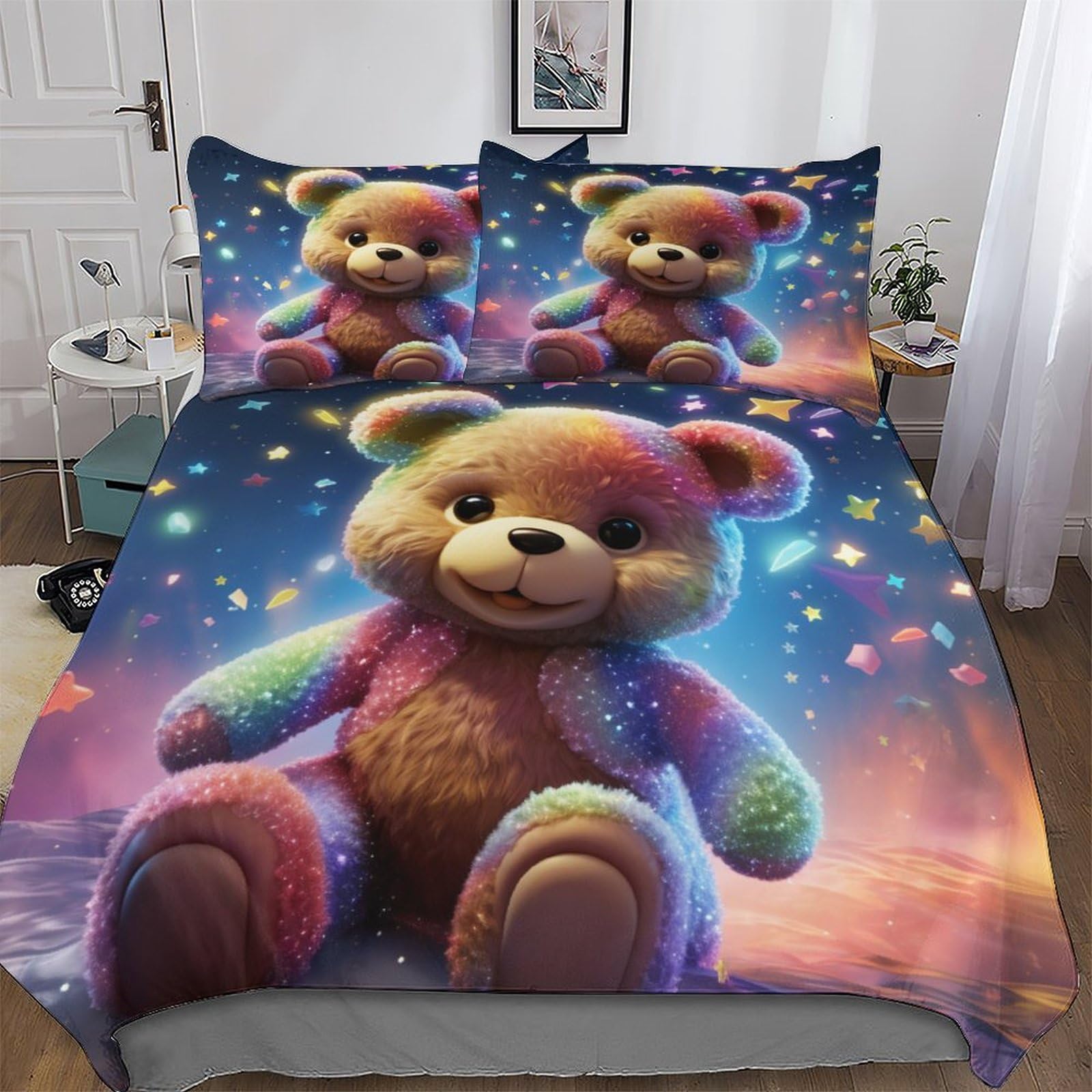 Housse de couette ours 3D pour une chambre d'enfant cocooning et chaleureuse
