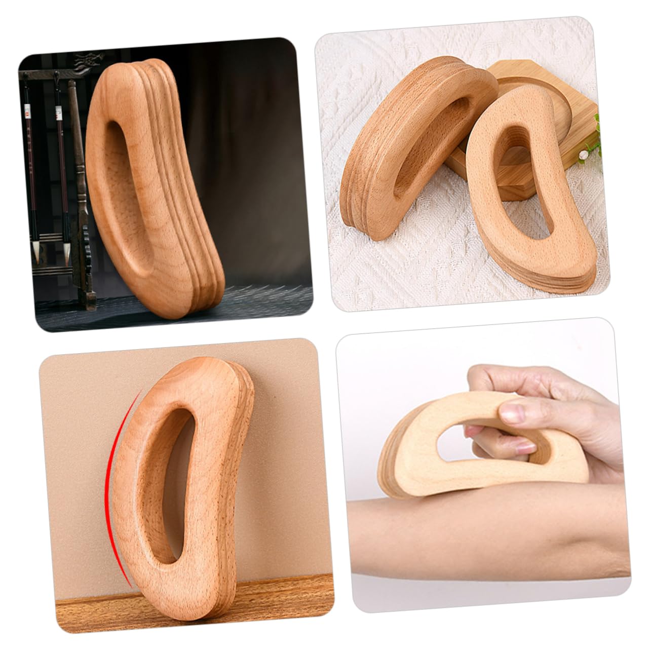 Healeved 5St Massagegerät aus Holz Werkzeug Massagerolle Rückenkracher gegen Rückenschmerzen Muskel Nacken-Schulter-Massagegerät Rück Wiederverwendbares hölzern