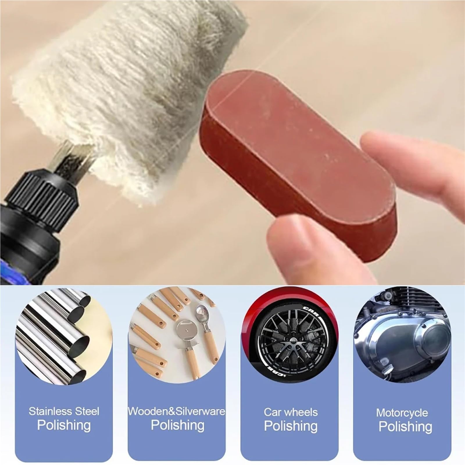 10Pcs Buffing Wheel Kits, Polishing Wheels Buffing Pads For Drill For Metal Aluminum,Stainless Steel, Chrome, Jewelry, Wood