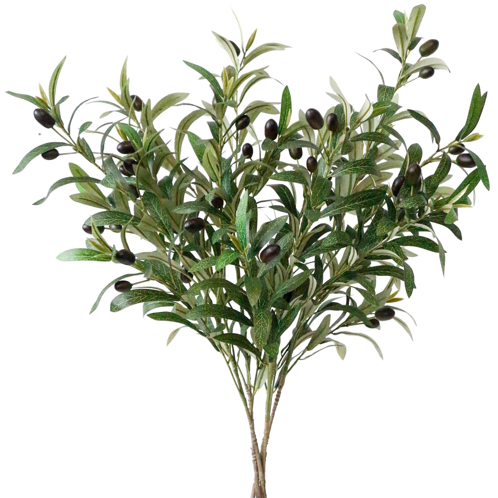 Leftover 4 Pcs 33.4'' Faux Olive Branches for Vase,Tall Faux Greenery for Vase,Fake Plants,Eucalyptus Stems,Faux Stems for Centerpieces Decoration,Home Decor,Coffee Table Decor(Without Olive Fruit)