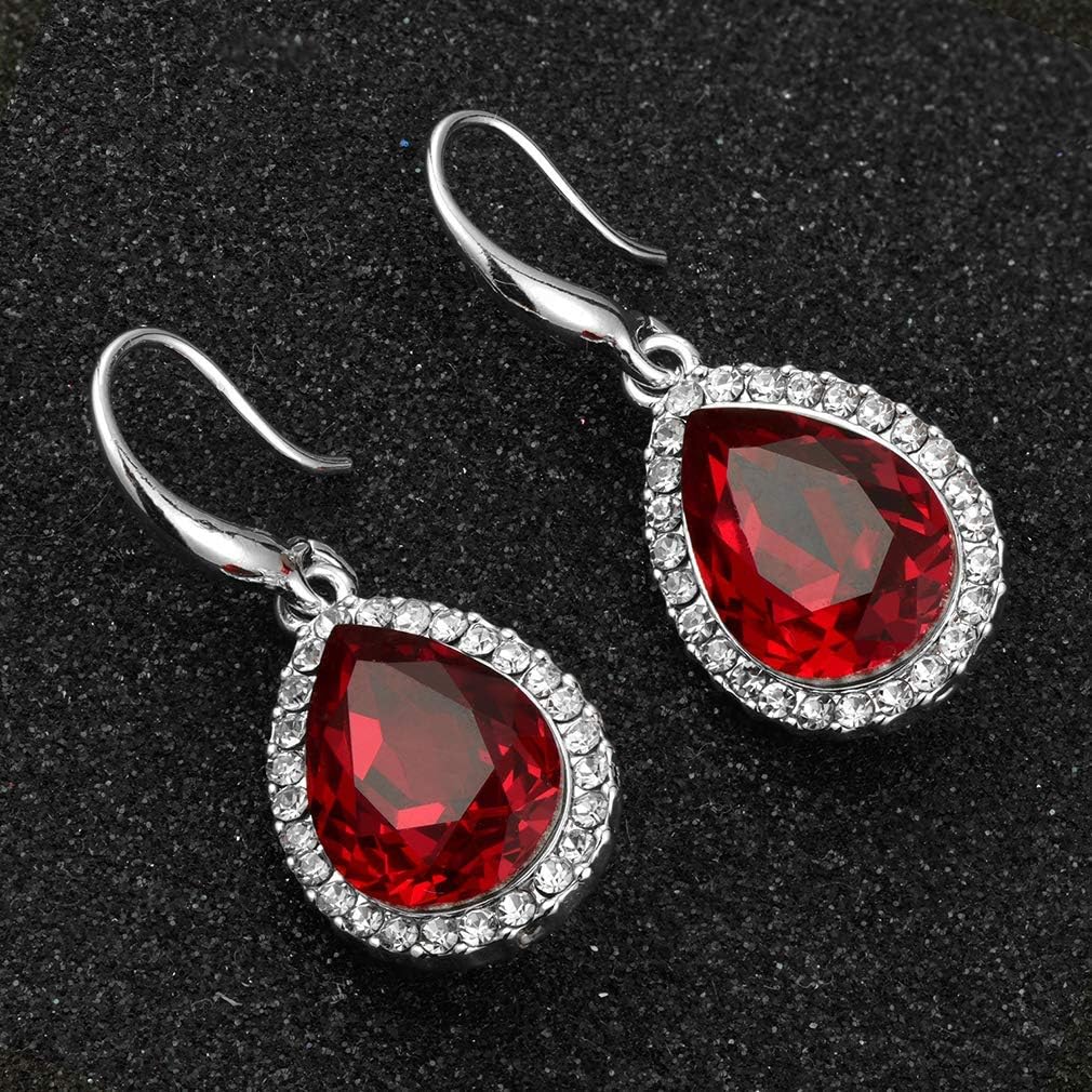 Austrian Crystal Teardrop Dangle Drop Earrings for Women Dangling 14K Gold Plated Hypoallergenic Jewelry - Image 5