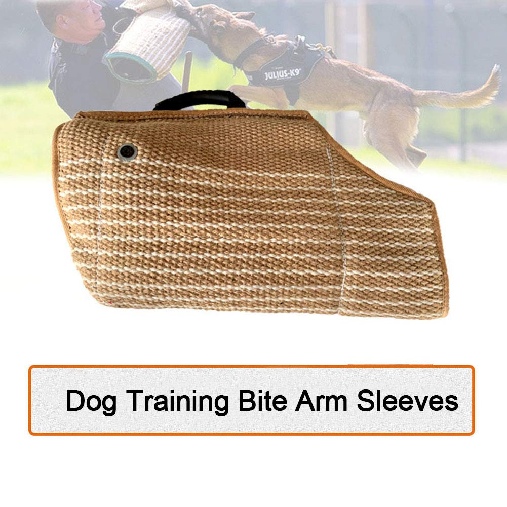 Manchon de protection contre les morsures de chien, avec poignée pour l'exercice de dressage de chien pour renforcer la mastication et le jeu en plein air protège le bras de la morsure