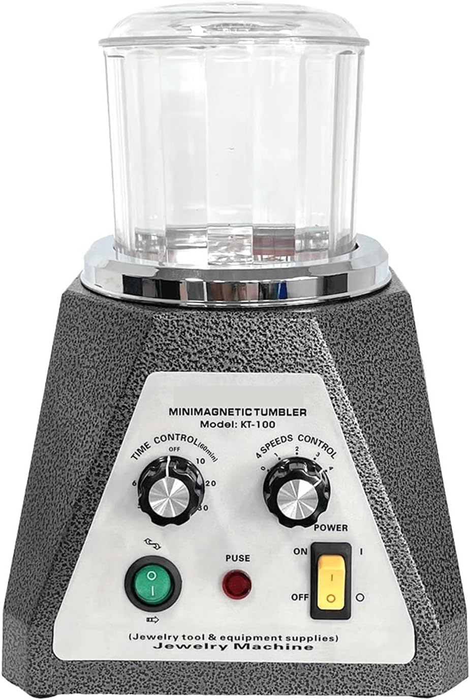 KT-100磁気タンブラー磁気ポリッシャー 4段階速度ジュエリー