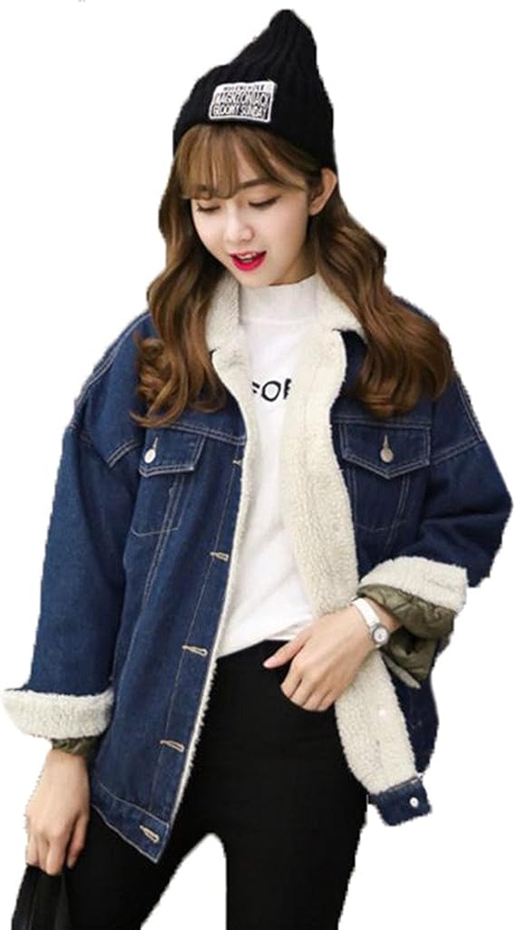 Amazon Missmiaoファッション あったか裏ボア デニム ジャケット レディース カジュアル 通勤 通学 アウター オリジナルソックス付 コート ジャケット 通販