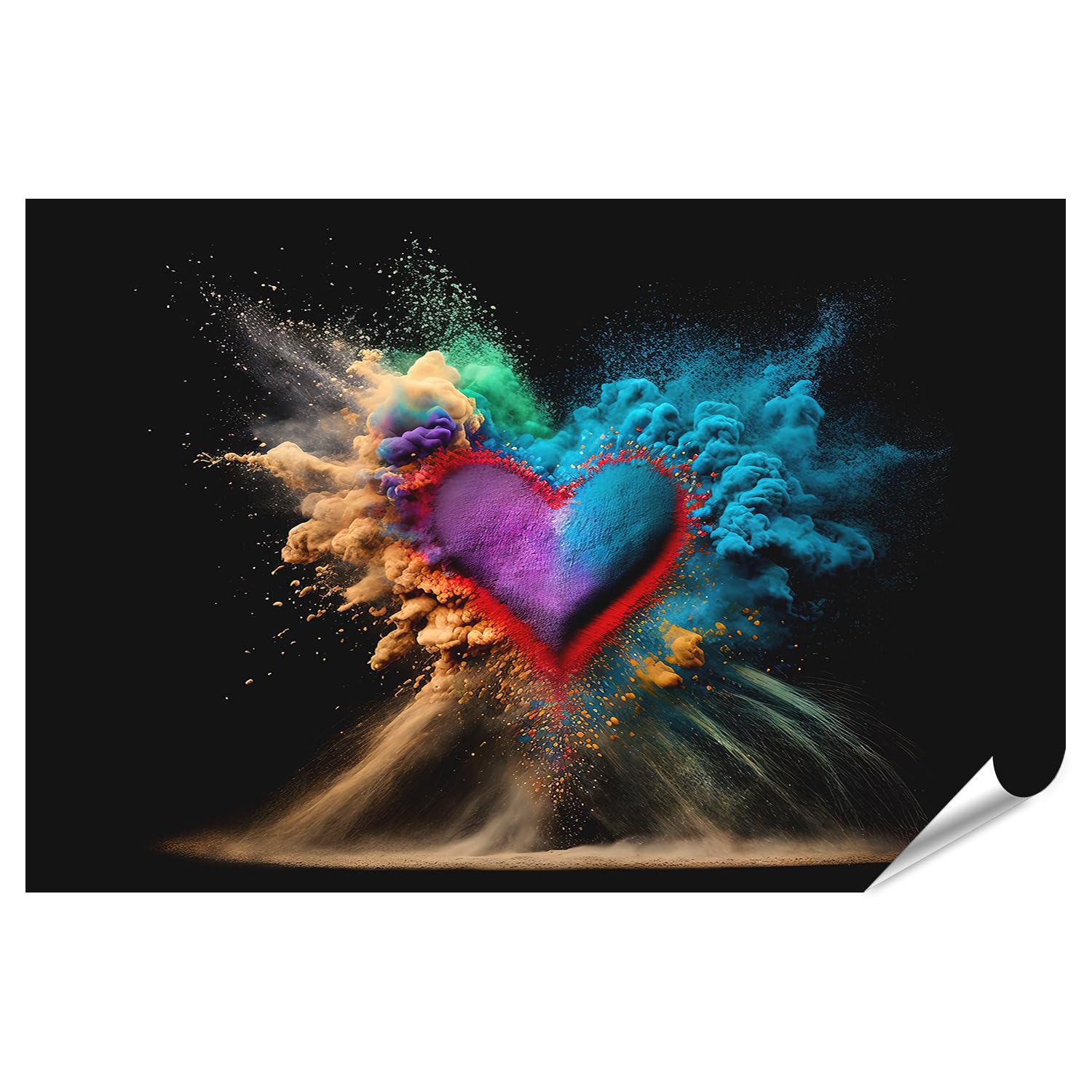 islandburner XXL - Poster a forma di cuore a forma di cuore, formato Ai Premium