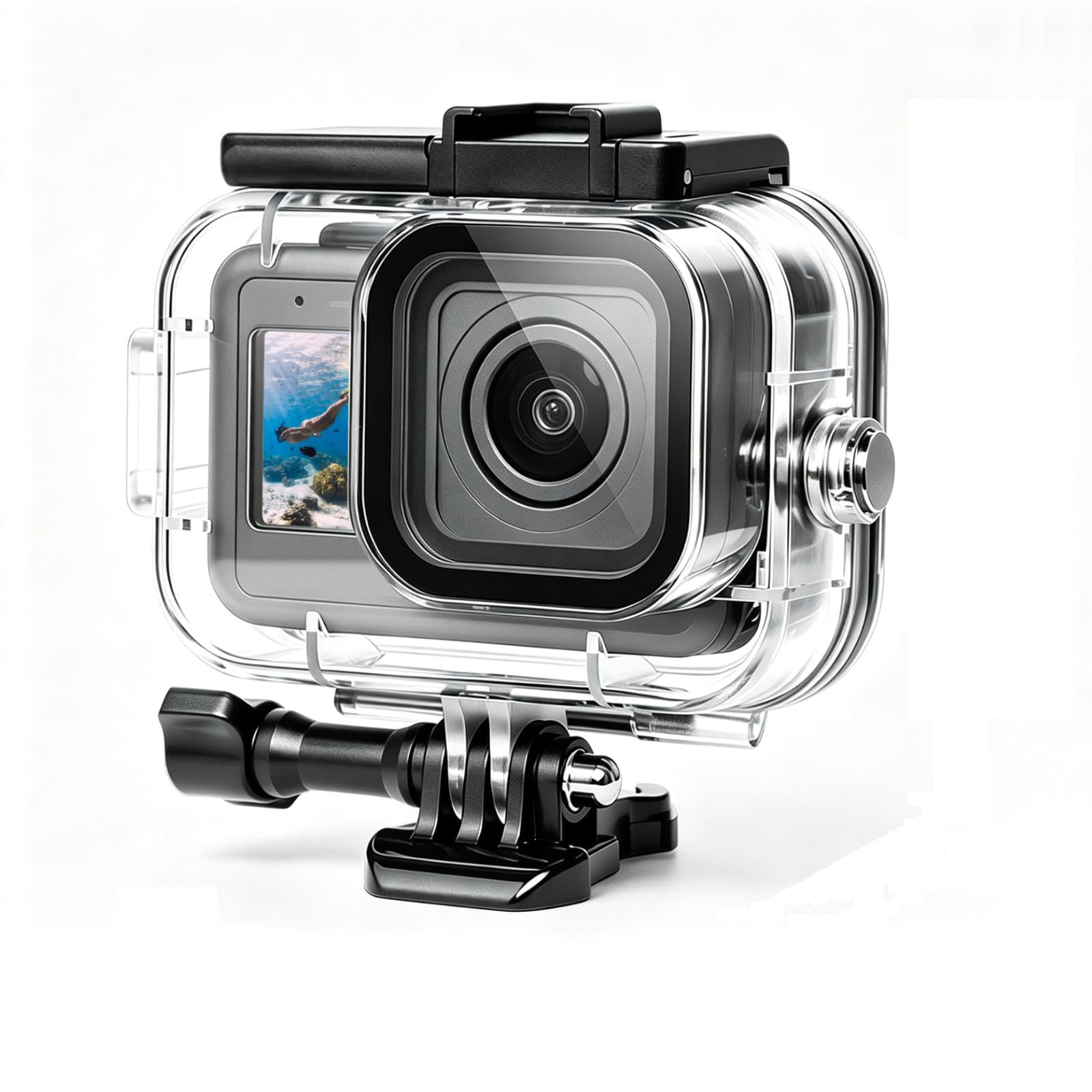 Funda de buceo para Go Pro Mission 1/1 PRO funda impermeable | Carcasa protectora subacuática de buceo profundo de 60 m para accesorios de cámara de acción