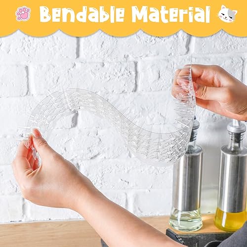 Miniatura 5 de Nuanchu 12 piezas de alfombrilla disuasoria para gatos con pinchos, alfombrilla repelente de gatos para mantener a los perros fuera del mostrador