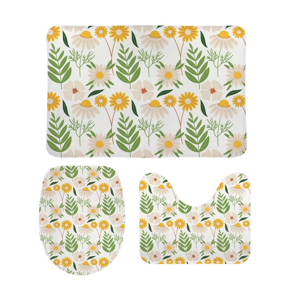 Tapis de salle de bain en forme de U CHEHONG style nature pour WC et douche