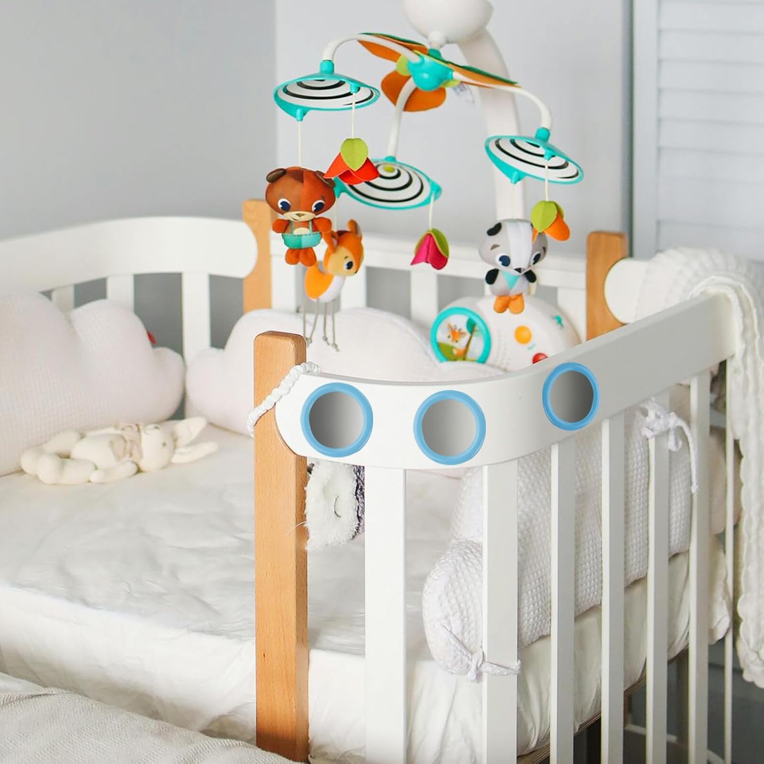 Bed Ring and Bunk Bed Guard Ring Abs Plastic Circles with Dual-Layer Safety Clips for Secure Side Rail Protection in Nursery and Travel