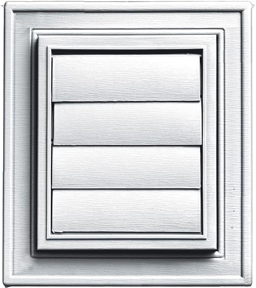 Builders Edge 140147079001 Square Exhaust Vent 001, White