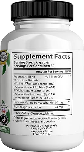 Miniatura 2 de Suplemento probiótico Denta Tonic Max, 40 mil millones de UFC, 60 cápsulas, apoya la salud oral y digestiva (5)