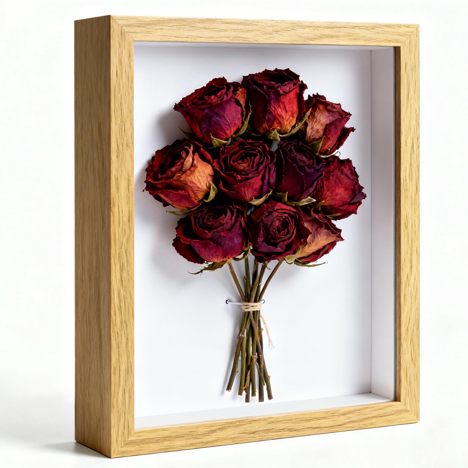 Wenya Oak 8X10 Shadow Box Frame, 22.1X27.2cm 3D Photo Frame, Memory Box Frame For Memorabilia, Photos, Awards, Medals And Crafts (, 8X10-Hollow 3Cm)