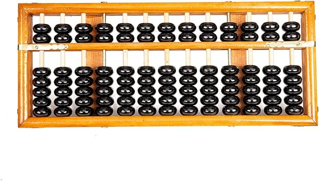 Vintage-Style 13 Column Rods Wooden Abacus Professional Soroban Chinese Japanese Calculator Counting Tool Medium - 11.25" x 4.75"