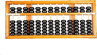 Vintage-Style 13 Column Rods Wooden Abacus Professional Soroban Chinese Japanese Calculator Counting Tool (Medium) - 11.25" x 4.75"