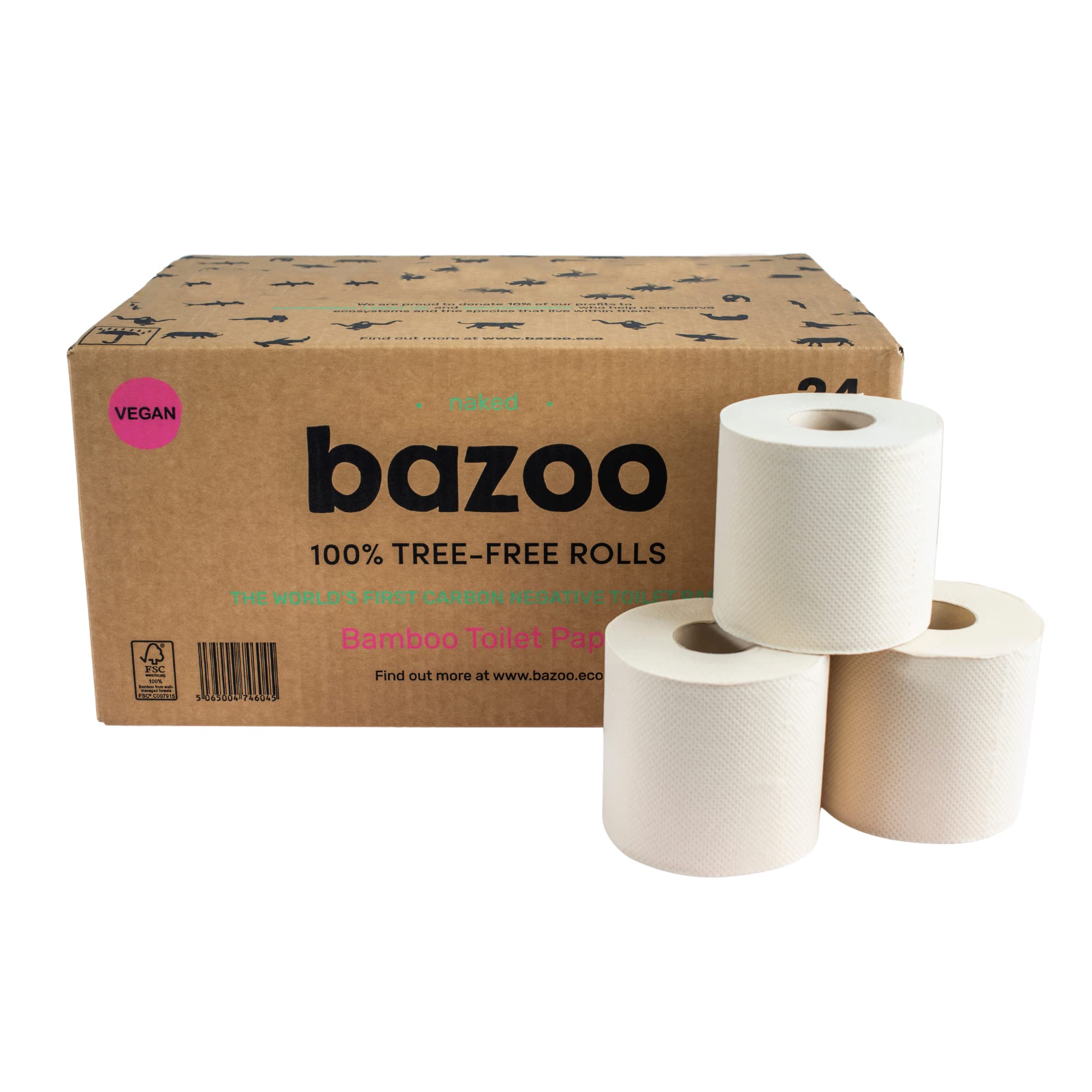 Papier Toilette Bambou 3 Plis – 300 Feuilles, 10 Rouleaux, écologique, Non Blanchi, Neuf